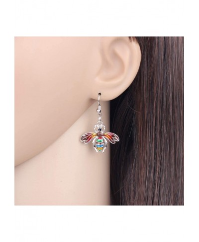 Metal Enamel Bee Drop Earrings Honey Dangle Spring Summer Jewelry Gifts for Women Teens Girls (Multicolor) $14.84 Drop & Dangle