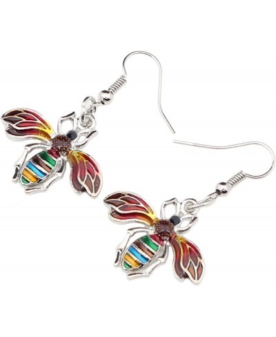 Metal Enamel Bee Drop Earrings Honey Dangle Spring Summer Jewelry Gifts for Women Teens Girls (Multicolor) $14.84 Drop & Dangle