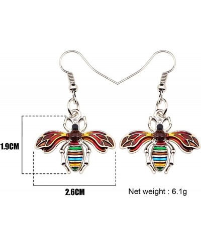 Metal Enamel Bee Drop Earrings Honey Dangle Spring Summer Jewelry Gifts for Women Teens Girls (Multicolor) $14.84 Drop & Dangle