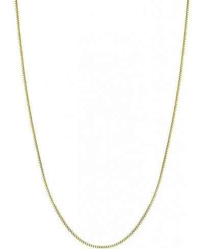 18K Gold Plated Over Sterling Silver Thin Italian Box Chain Necklace Sizes 14" - 40" Chain $15.59 Chains