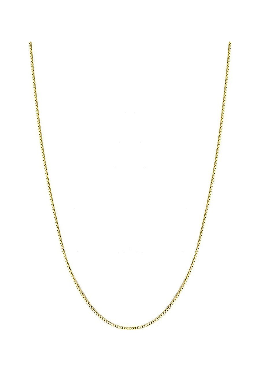 18K Gold Plated Over Sterling Silver Thin Italian Box Chain Necklace Sizes 14" - 40" Chain $15.59 Chains