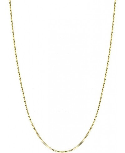 18K Gold Plated Over Sterling Silver Thin Italian Box Chain Necklace Sizes 14" - 40" Chain $15.59 Chains