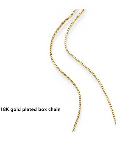 18K Gold Plated Over Sterling Silver Thin Italian Box Chain Necklace Sizes 14" - 40" Chain $15.59 Chains