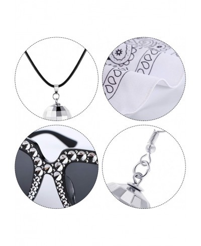 5 Pieces 1970s Accessories Disco Ball Earrings Necklace Bracelet Black Sunglasses and Headband for Women $18.01 Jewelry Sets