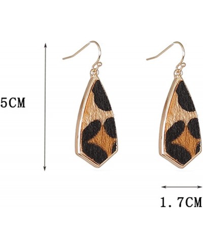 Leather Earrings Vintage Leopard Printed Dangle Earrings Lightweight Drop Earrings Hypoallergenic Bohemian Fashion Jewelry Wo...