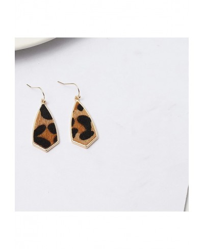 Leather Earrings Vintage Leopard Printed Dangle Earrings Lightweight Drop Earrings Hypoallergenic Bohemian Fashion Jewelry Wo...