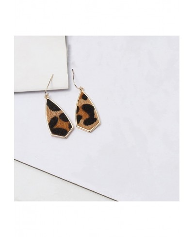 Leather Earrings Vintage Leopard Printed Dangle Earrings Lightweight Drop Earrings Hypoallergenic Bohemian Fashion Jewelry Wo...