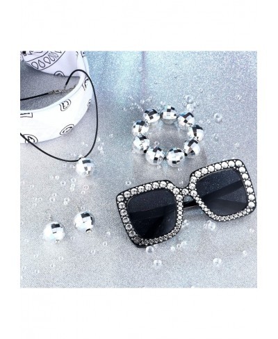 5 Pieces 1970s Accessories Disco Ball Earrings Necklace Bracelet Black Sunglasses and Headband for Women $18.01 Jewelry Sets