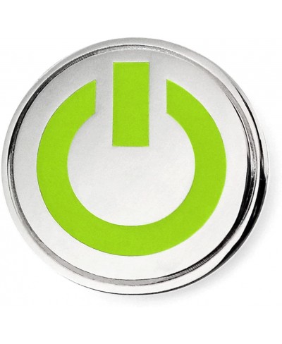 Power Button Glow-In-The-Dark Enamel Lapel Pin $13.75 Brooches & Pins
