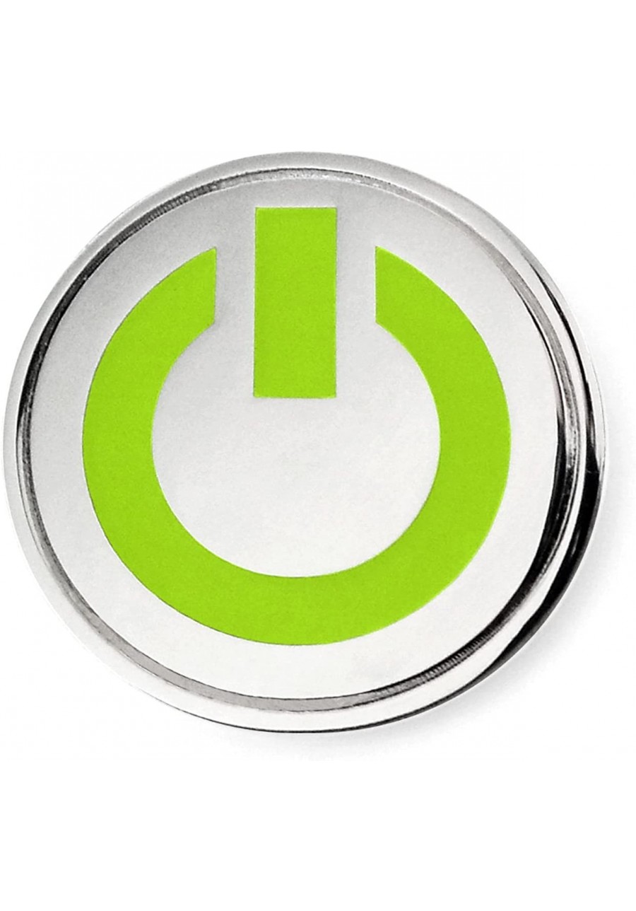 Power Button Glow-In-The-Dark Enamel Lapel Pin $13.75 Brooches & Pins