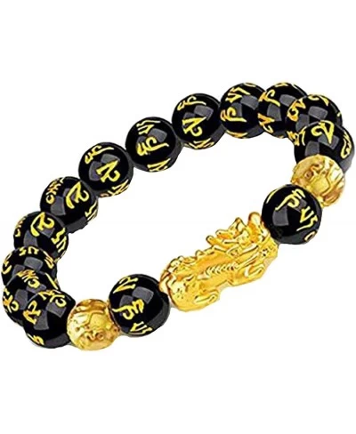 Feng Shui Black Obsidian Wealth Bracelet PIXIU Suitable for Any Occasion Unisex $16.79 Stretch