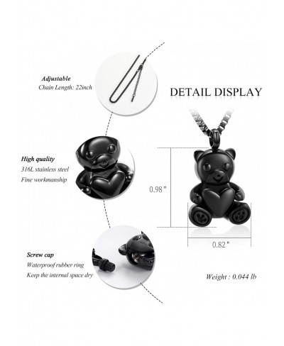 Teddy Bear Cremation Jewelry for Ashes Pet Urn Necklace for Ashes Memorial Pendant Ash Holder Keepsake Ashes Necklace for Men...