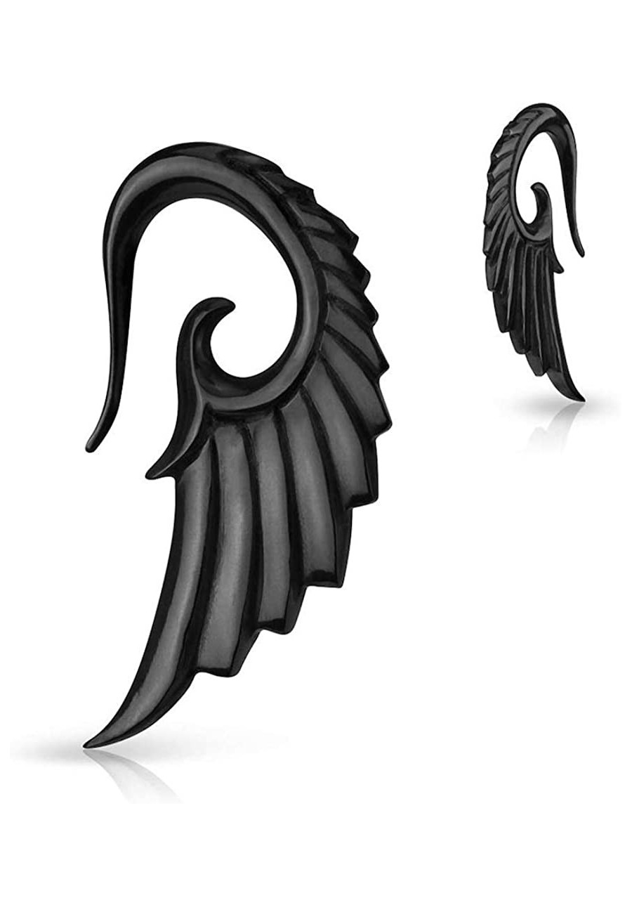 Angelic Wing Hand Carved Organic Horn Taper $21.89 Piercing Jewelry