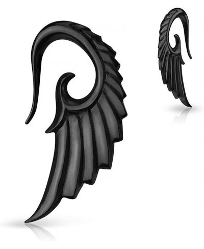 Angelic Wing Hand Carved Organic Horn Taper $21.89 Piercing Jewelry