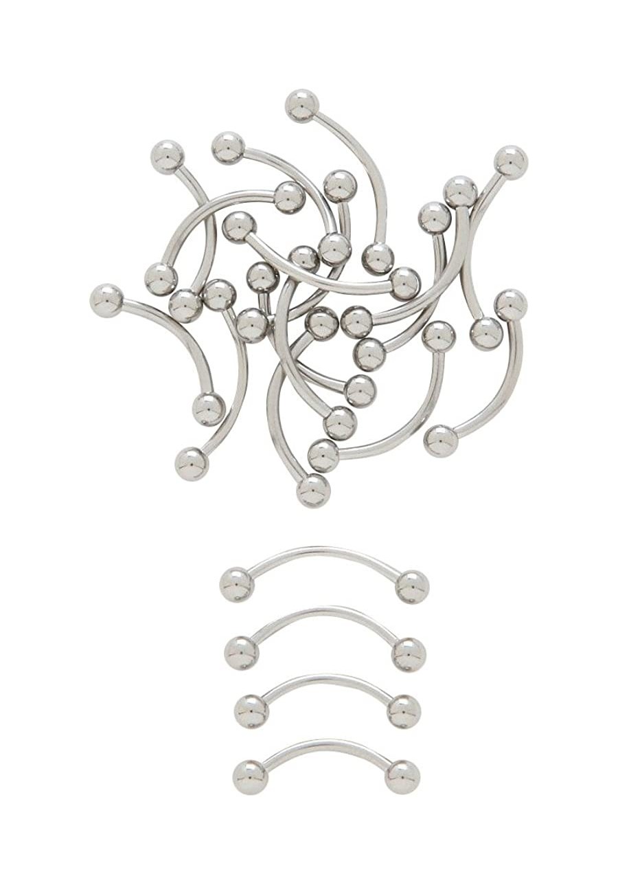 10pk of Steel Curved Barbells Eyebrow Belly Rings 316L Surgical Steel $13.36 Piercing Jewelry