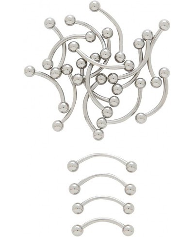 10pk of Steel Curved Barbells Eyebrow Belly Rings 316L Surgical Steel $13.36 Piercing Jewelry