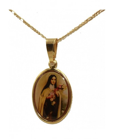 Santa Teresa De Jesus 18k Gold Plated Medal with 20 inch Chain $22.10 Pendants & Coins