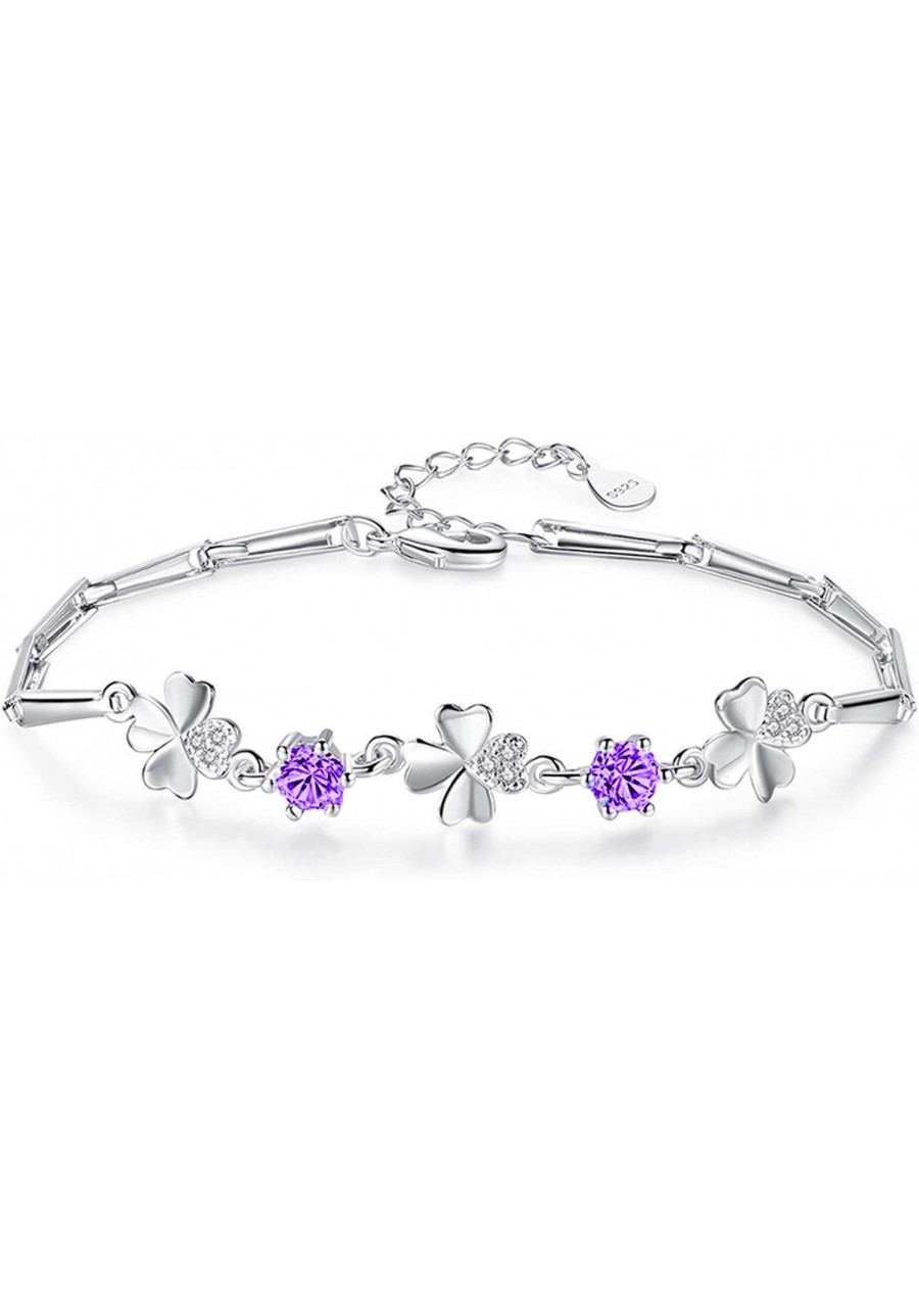 Clover Lucky Bracelet Fashion Elegant Adjustable Bracelet Suitable for Gifts More Suitable for Beautiful Yourself Purple $8.5...