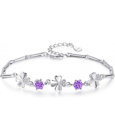 Clover Lucky Bracelet Fashion Elegant Adjustable Bracelet Suitable for Gifts More Suitable for Beautiful Yourself Purple $8.5...