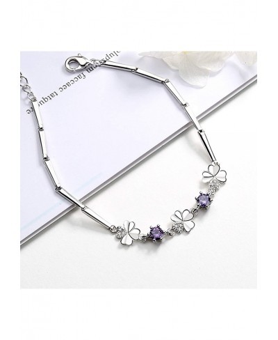 Clover Lucky Bracelet Fashion Elegant Adjustable Bracelet Suitable for Gifts More Suitable for Beautiful Yourself Purple $8.5...