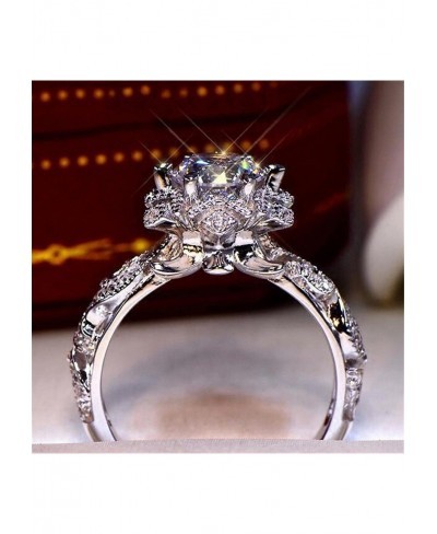 Engagement Wedding Ring Set Silve/Rose Gold Princess Cut Bridal Set Engagement Wedding Ring Bands With Cubic Zirconia $16.01 ...