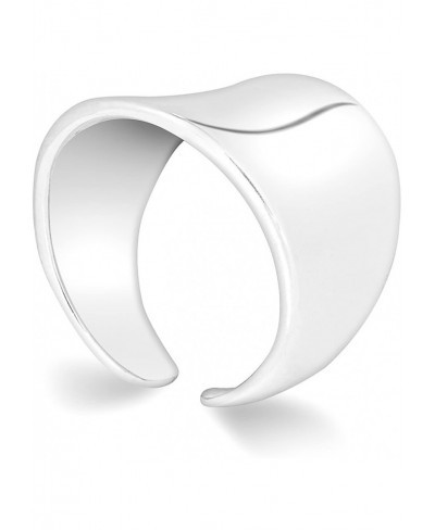 Wide Band Cigar Ring - 925 Sterling Silver - Adjustable $23.15 Bands