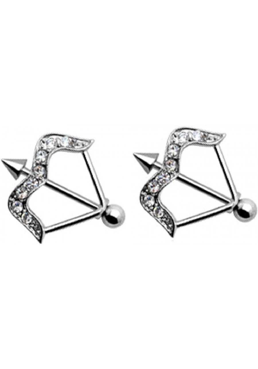 Bars CZ Bow & Arrow Body Jewelry Pair 14 Gauge Pair $16.07 Piercing Jewelry