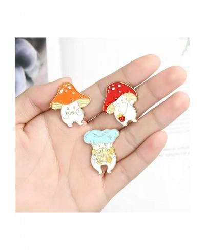 6Pcs Mushroom Enamel Pins for Women Teens Funny Gifts Cute Cartoon Frog Guitar Cat Duck Mushroom Hat Alloy Brooch Pins Badges...