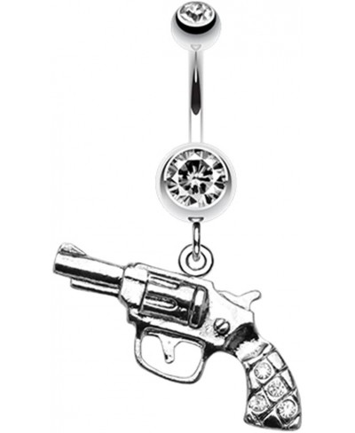 Pistol Gun Sparkle Belly Button Ring $16.18 Piercing Jewelry