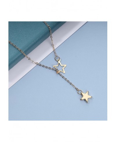 Boho Star Lariat Necklace Gold Star Choker Necklace Hollow Star Pendant Necklace Chain Minimalist Y Necklace Jewelry for Wome...