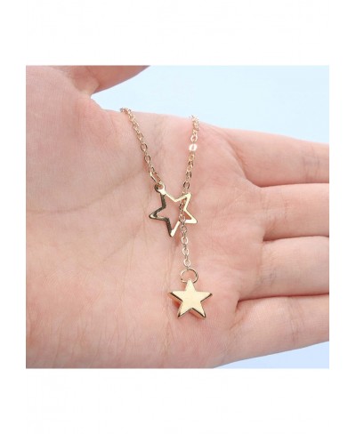 Boho Star Lariat Necklace Gold Star Choker Necklace Hollow Star Pendant Necklace Chain Minimalist Y Necklace Jewelry for Wome...