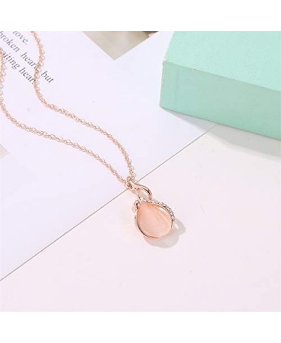 Teardrop Crystal Pendant Necklace Set Earrings Set Exquisite Rhinestone Rose Gold Necklace Set Jewelry for Women and Teen Gir...