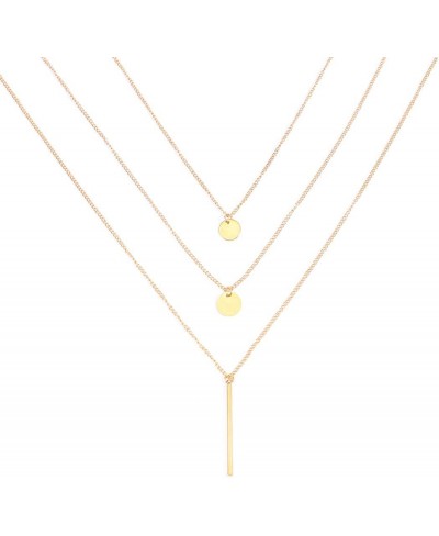 Layered Drop Bar Necklace Chain Minimal Sequins Necklaces Jewelry for Women and Girls $9.05 Y-Necklaces