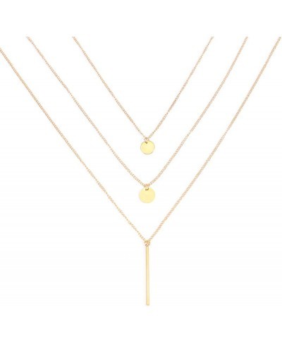 Layered Drop Bar Necklace Chain Minimal Sequins Necklaces Jewelry for Women and Girls $9.05 Y-Necklaces