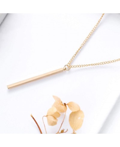 Layered Drop Bar Necklace Chain Minimal Sequins Necklaces Jewelry for Women and Girls $9.05 Y-Necklaces