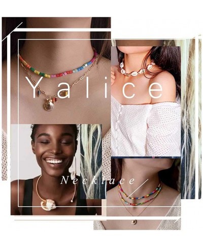 Layered Drop Bar Necklace Chain Minimal Sequins Necklaces Jewelry for Women and Girls $9.05 Y-Necklaces