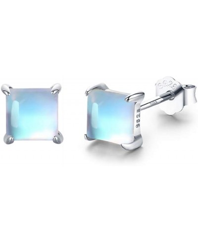 Hypoallergenic Earrings Synthetic Moonstone Earrings Square Earrings Small Earrings for Women Moonstone Jewelry for Women $14...