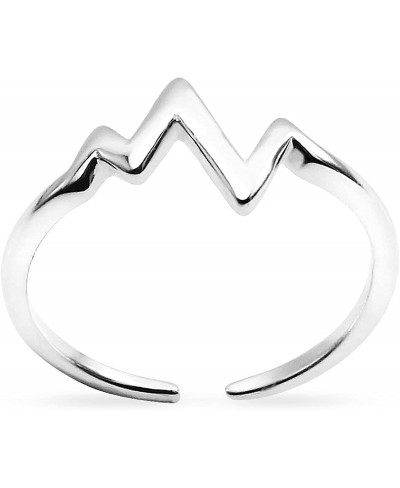 925 Sterling Silver Ekg Pulse Adjustable Stackable Open Toe Ring $19.40 Toe Rings