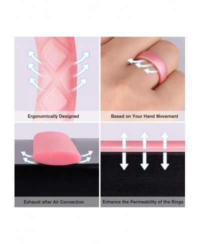 Inner Arc Ergonomic Breathable Design Metallic Silicone Rings for Women Silicone Wedding Band Women 6mm Wide - 2mm Thick $10....