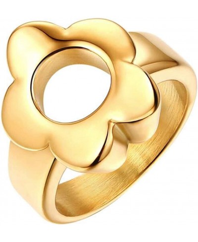 Stainless Steel Flower Open Karma Statment Promise Anniversary Ring $10.74 Promise Rings