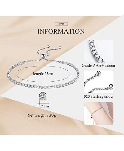 Authentic Swarovski Crystallized 925 Silver over Rose Gold Adjustable Dainty Tennis Bracelet $26.11 Tennis