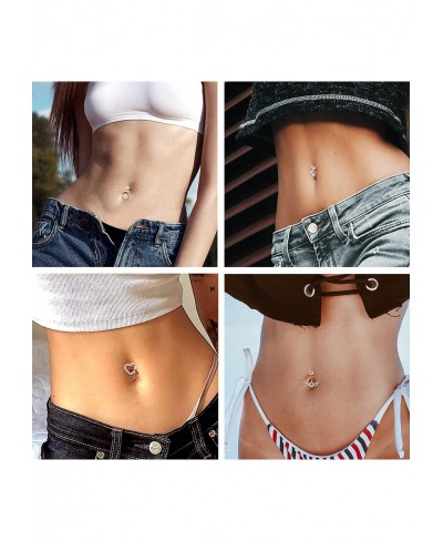 14G Belly Button Rings 316L Surgical Steel Dangle Belly Rings for Women Navel Rings Barbell CZ Body Piercing Jewelry $15.19 P...