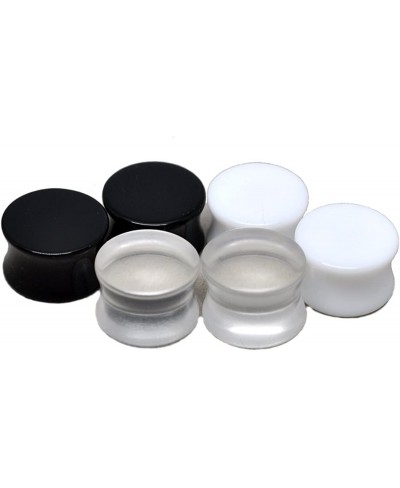 Set of 3 Pairs Acrylic Plugs (Black Clear White) $10.10 Piercing Jewelry