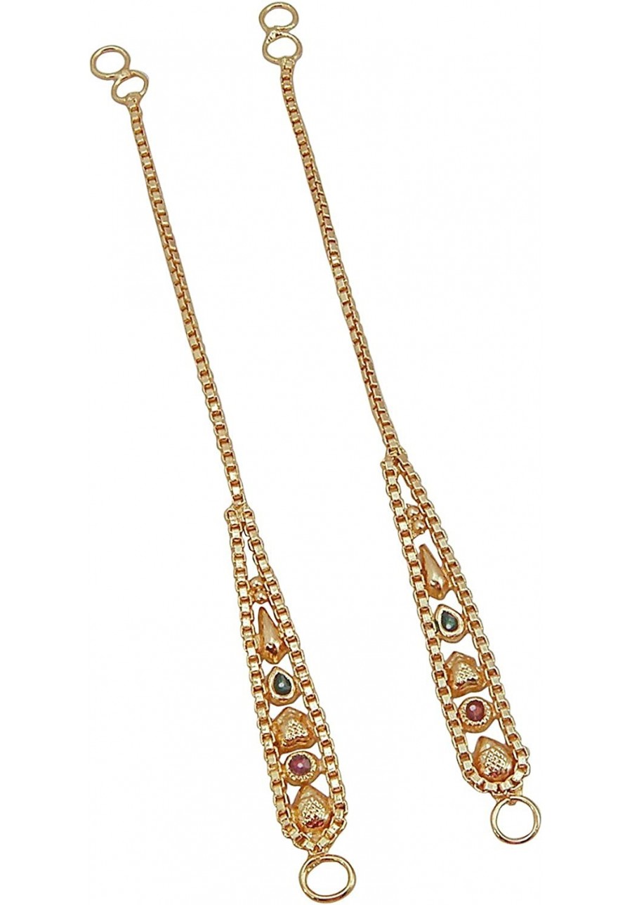 Women's Diva Collection Enamel Work Earrings Extensions/Support/Ear chains $12.54 Cuffs & Wraps