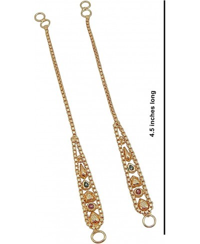 Women's Diva Collection Enamel Work Earrings Extensions/Support/Ear chains $12.54 Cuffs & Wraps