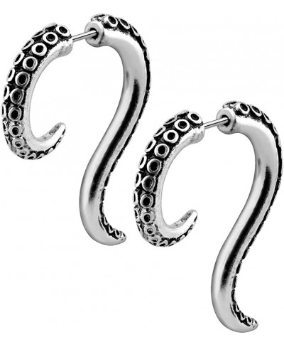 2PCS 18G Stainless Steel Octopus Earrings Fake Spiral Tapers Fake Gauges Faux Plug Taper $18.25 Faux Body Piercing Jewelry