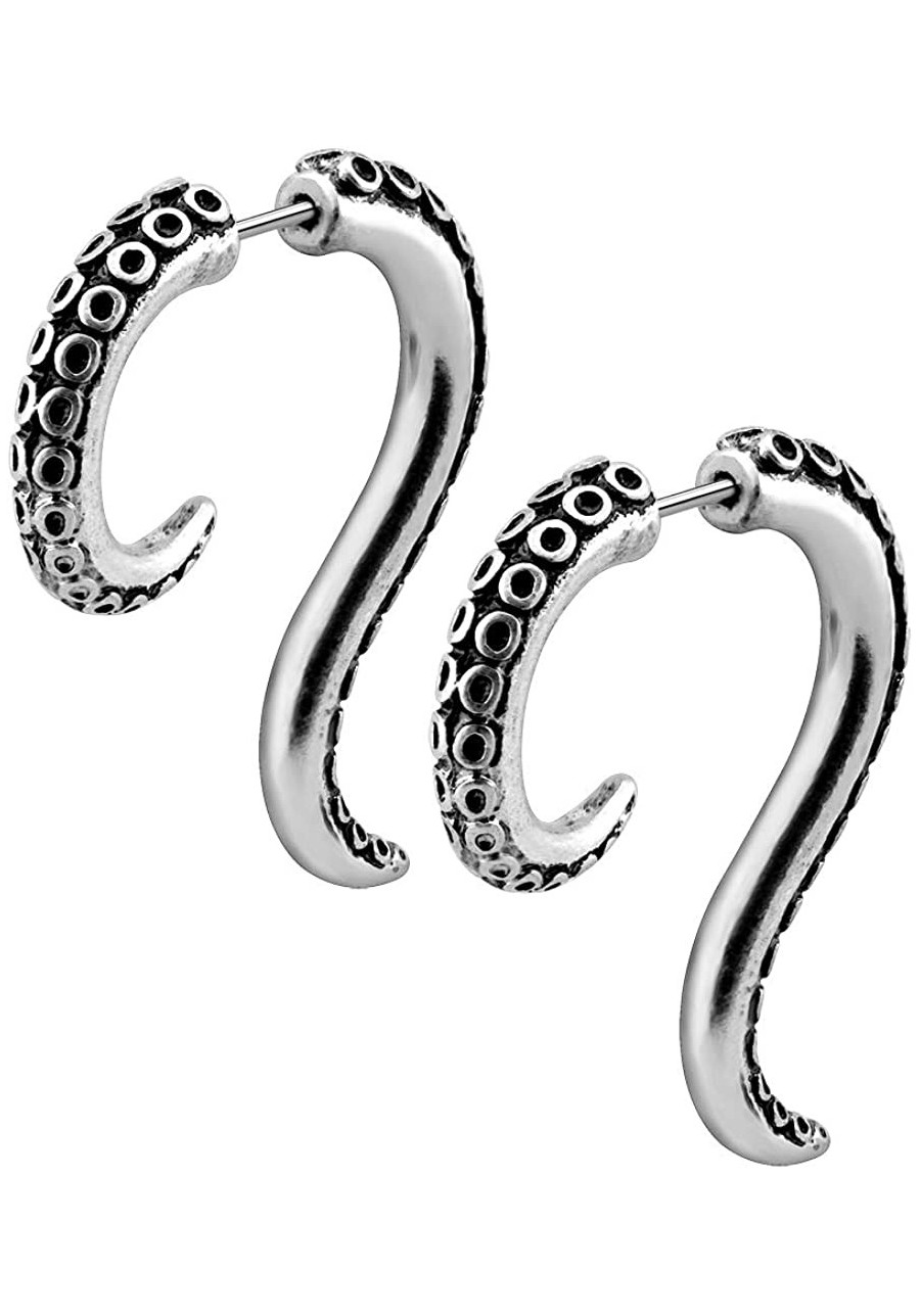 2PCS 18G Stainless Steel Octopus Earrings Fake Spiral Tapers Fake Gauges Faux Plug Taper $18.25 Faux Body Piercing Jewelry