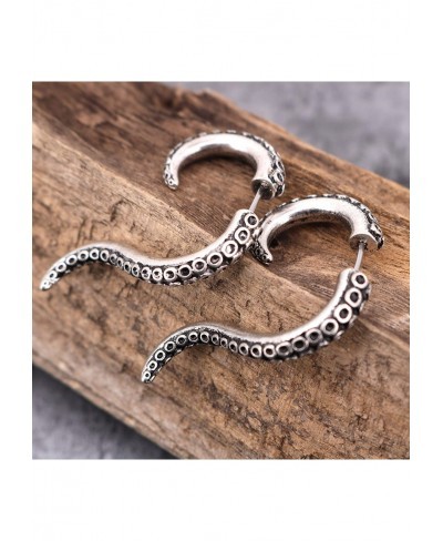 2PCS 18G Stainless Steel Octopus Earrings Fake Spiral Tapers Fake Gauges Faux Plug Taper $18.25 Faux Body Piercing Jewelry