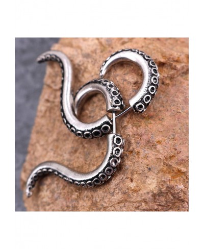 2PCS 18G Stainless Steel Octopus Earrings Fake Spiral Tapers Fake Gauges Faux Plug Taper $18.25 Faux Body Piercing Jewelry