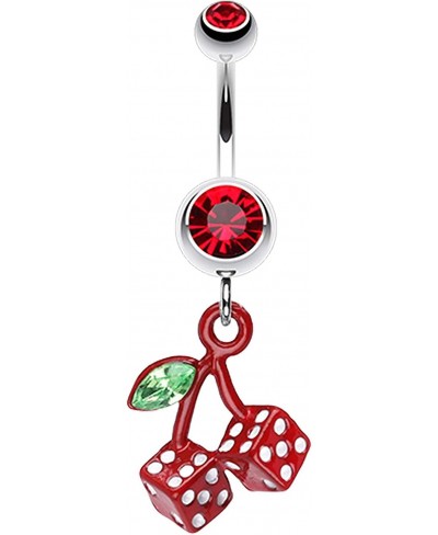 Vibrant Cherry Dice Belly Button Ring $13.09 Body Chains